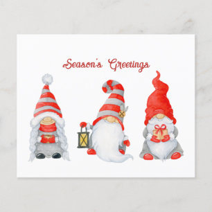 Budget Cute Kerstmis Gnomes Holiday Card