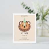BUDGET Cute Lion Minimalist Uitnodiging (Staand voorkant)