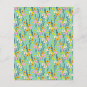 Budget Cute Mint Green Pink Floral Bat Mitzvah (Achterkant)