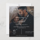 Budget Cute Monogram Tekst Overlay 2 Fotohuwelijk (Voorkant)