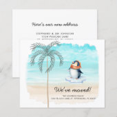 Budget Cute Penguin Florida Beach Nouvelle carte d (Devant / Derrière)