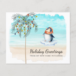 Budget Cute Penguin on Beach Holiday Moving Kaart