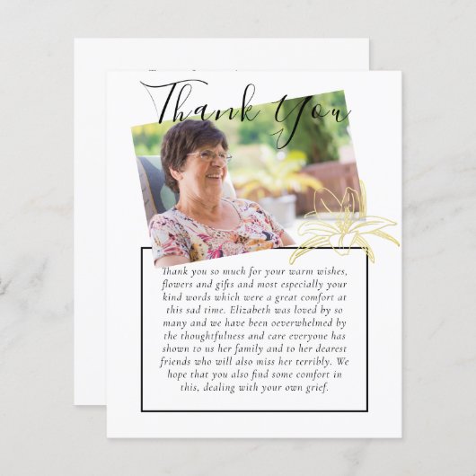 BUDGET Dankjewel Funeralie Herdenkings- Obituary F (Voorkant / Achterkant)