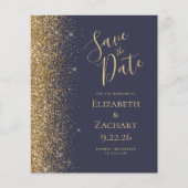 Budget Dark Blue Gold Enregistrer la carte Date (Devant)