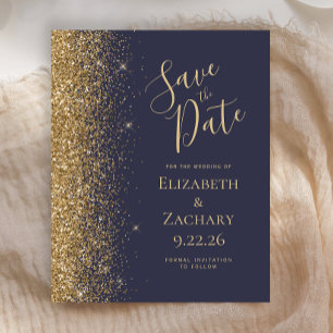 Budget Dark Blue Gold Enregistrer la carte Date