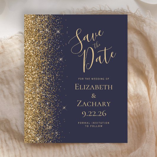 Budget Dark Blue Gold Enregistrer la carte Date
