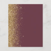 Budget Dark Burgundy Gold Glitter Wedding Invite (Achterkant)