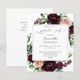 Budget Dark Burgundy & Pink Floral Gradual Party