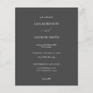 Budget Dark Gray Calligraphy Wedding Flyer