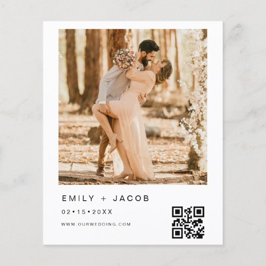 Budget De bruiloft van foto QR code Minimalist (Achterkant)
