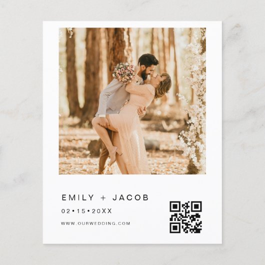 Budget De bruiloft van minimalistische QR-code (Achterkant)