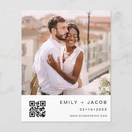 Budget De Bruiloft van Minimalistische QR-code Een (Achterkant)