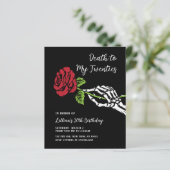 Budget Death to My 20s Roos Invitation (Staand voorkant)