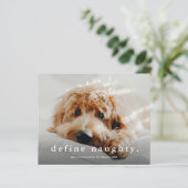 Budget Définir Naughty Funny Pet Carte de Noël (Debout devant)