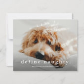 Budget Définir Naughty Funny Pet Carte de Noël (Devant)