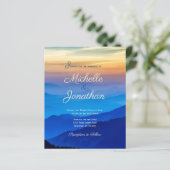 Budget Destination Wedding Sunset Uitnodiging (Staand voorkant)