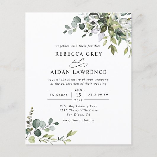 Budget Deusty Blue Greenery Wedding (Voorkant)