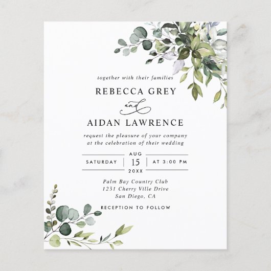 Budget Deusty Blue Greenery Wedding (Voorkant)