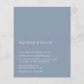 Budget Deusty Blue Modern Wedding Invitation (Voorkant)