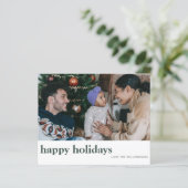 Budget Deux photos Carte de vacances vertes et joy (Debout devant)