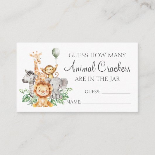 Budget Devinez Les Crackers Animaux Cartes de Douc (Devant)