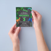 Budget Dinosaur Kinder Dino Trex Birthday Uitnodig Flyer (Hand)