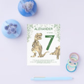 Budget Dinosaur oerwoud Birthday Party Flyer (Enkel)