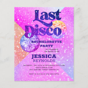 Budget disco bachelorette partijuitnodiging flyer