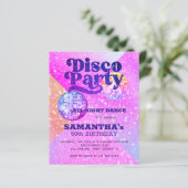 Budget disco dansfeest uitnodiging (Staand voorkant)