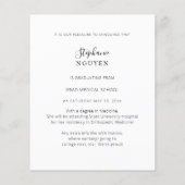 Budget Doctor Elegant Foto Afstuderen Aankondiging (Achterkant)