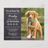Budget Dog Birthday Custom Puppy Photo Invitation (Voorkant)