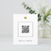 Budget Donker Grijs QR Code Bruiloft uitnodiging (Staand voorkant)