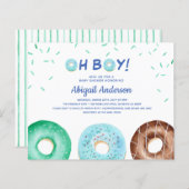 BUDGET Donut Oh Boy Baby shower Uitnodiging (Voorkant / Achterkant)