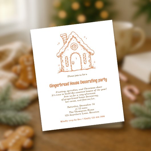 Budget Doodle Kerststol Huis Decoratie uitnodiging
