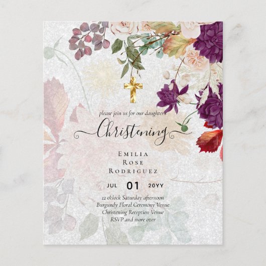 BUDGET DOOP Uitnodiging Doop Baptême Dopen (Voorkant)