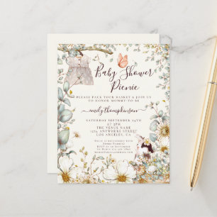 Budget Dress Baby shower Picnic Uitnodiging
