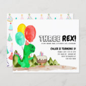Budget DRIE Rex Ballon Dinosaurus 3e Verjaardag (Voorkant / Achterkant)