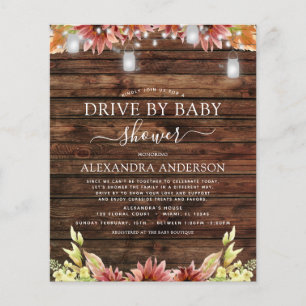 Budget Drive by Baby shower Rustic Sunflower