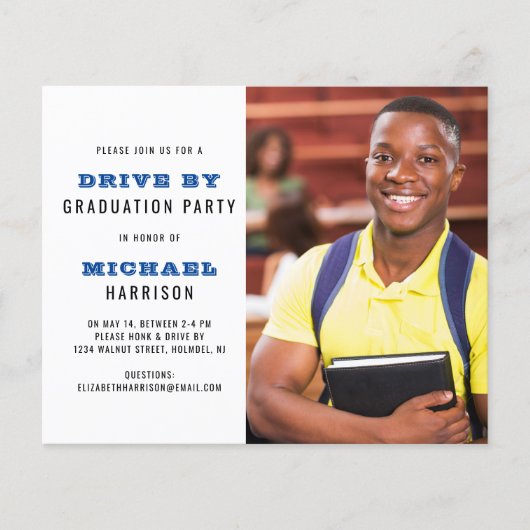 Budget Drive by Graduation Party Photo Invitation (Voorkant)
