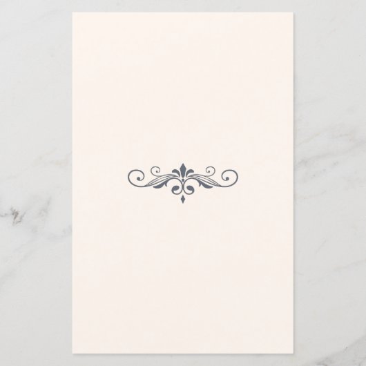 Budget du menu Mariage Rustique Filigree (Dos)