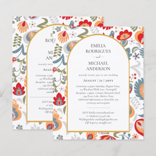 BUDGET Dubbelzijdige TWEETALIGE Trouw Huwelijks Vo (Voorkant / Achterkant)