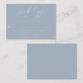BUDGET Dusty bleu minimaliste mariage carte RSVP (Devant / Derrière)