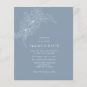 Budget Dusty Blue Bloemen Schets Bruiloft Uitnodig (Voorkant)