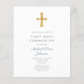 Budget Dusty Blue Boy First Community Uitnodiging (Voorkant)