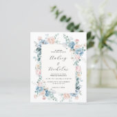 Budget Dusty Blue en Peach Elegant Bloemen Huwelij (Staand voorkant)