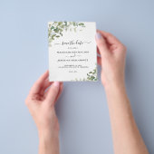 BUDGET Dusty Blue Eucalyptus Weddenschap Save the  Flyer (Hand)