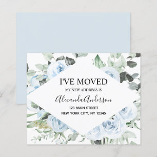 Budget Dusty Blue Floral Moving Announge