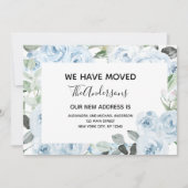 Budget Dusty Blue Floral Moving Faire-part (Devant)