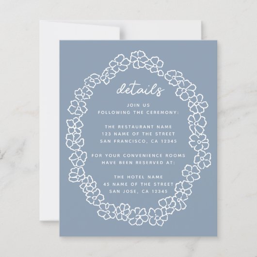 Budget Dusty Blue Floral Wreath Wedding Details (Voorkant)