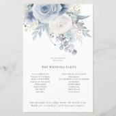 Budget Dusty Blue Florals Programme de mariage (Dos)